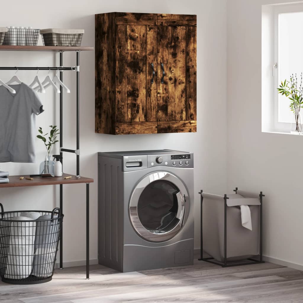 Armoire murale chêne fumé 69,5x34x90 cm bois d'ingénierie - XIOS