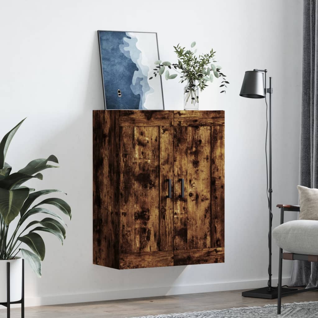 Armoire murale chêne fumé 69,5x34x90 cm bois d'ingénierie - XIOS
