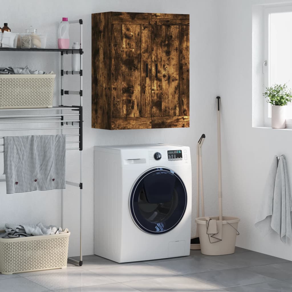 Armoire murale chêne fumé 69,5x34x90 cm bois d'ingénierie - XIOS