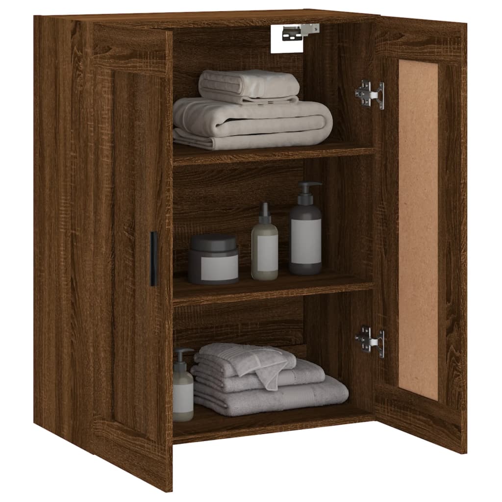 Armoire murale chêne marron 69,5x34x90 cm bois d'ingénierie - XIOS