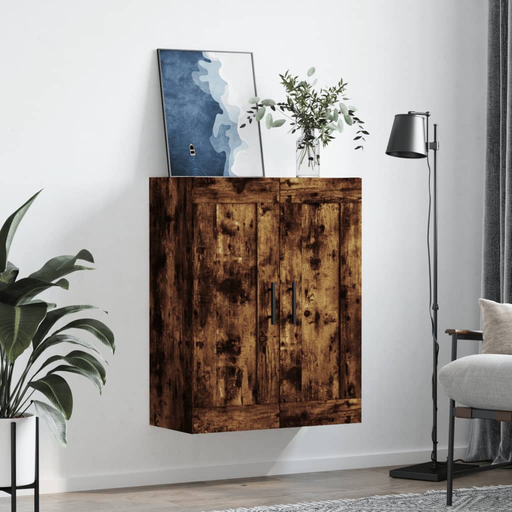 Armoire murale chêne fumé 69,5x34x90 cm bois d'ingénierie - XIOS