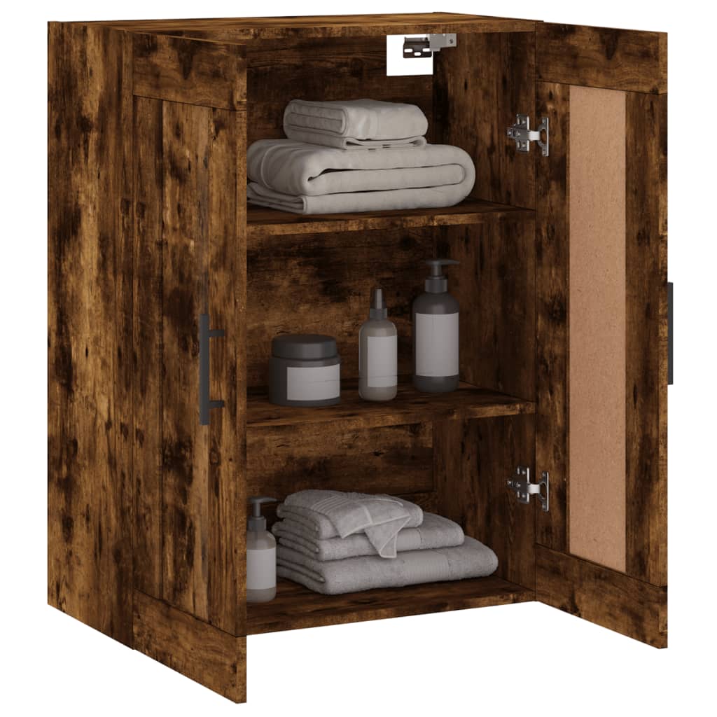 Armoire murale chêne fumé 69,5x34x90 cm bois d'ingénierie - XIOS