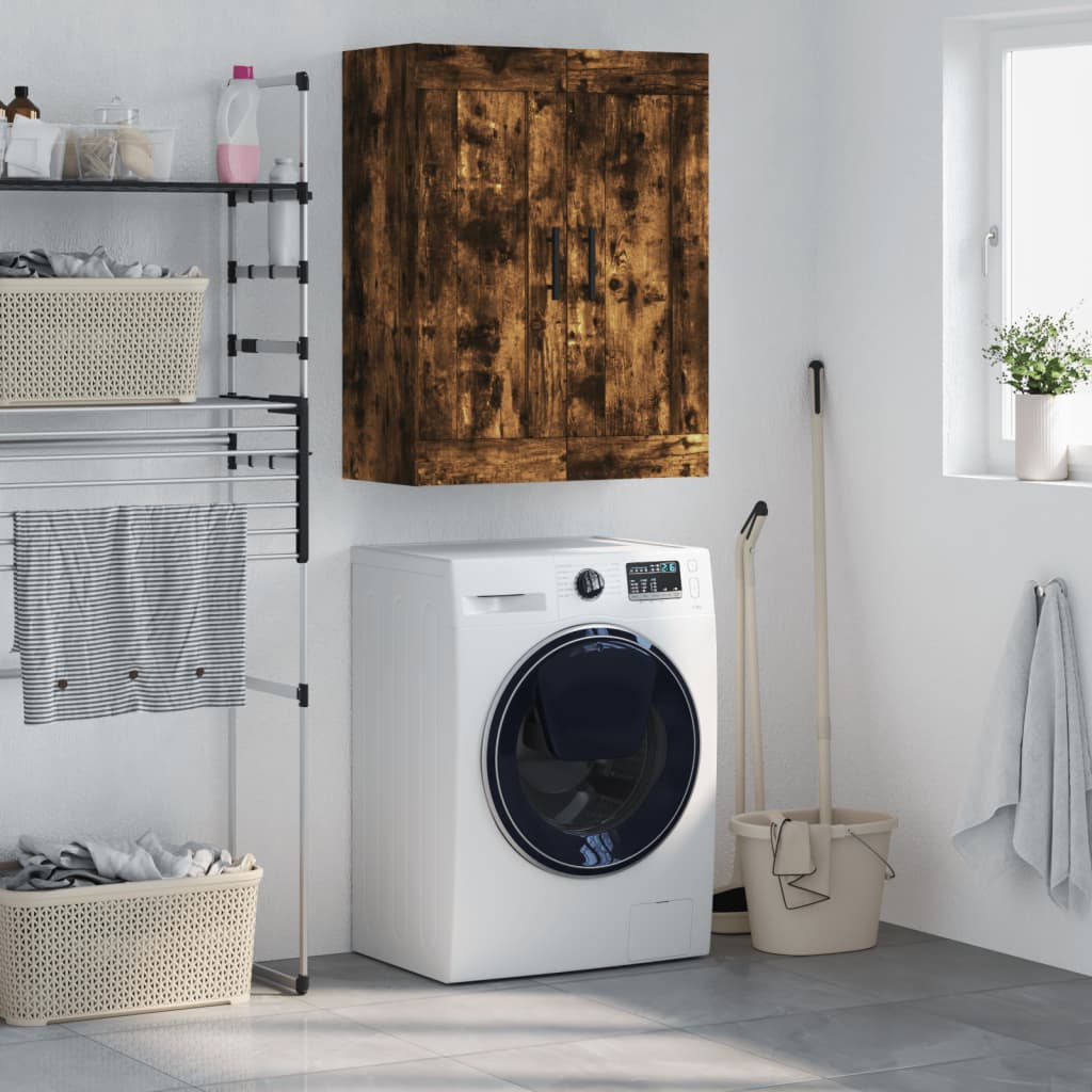 Armoire murale chêne fumé 69,5x34x90 cm bois d'ingénierie - XIOS