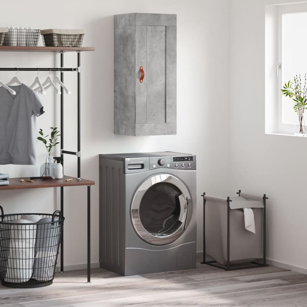 Armoire murale gris béton 34,5x34x90 cm bois d'ingénierie - XIOS