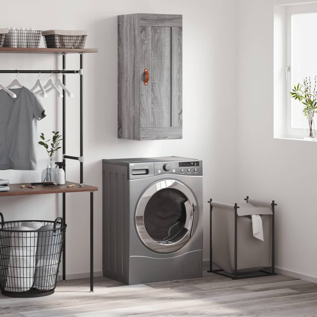 Armoire murale sonoma gris 34,5x34x90 cm bois d'ingénierie - XIOS