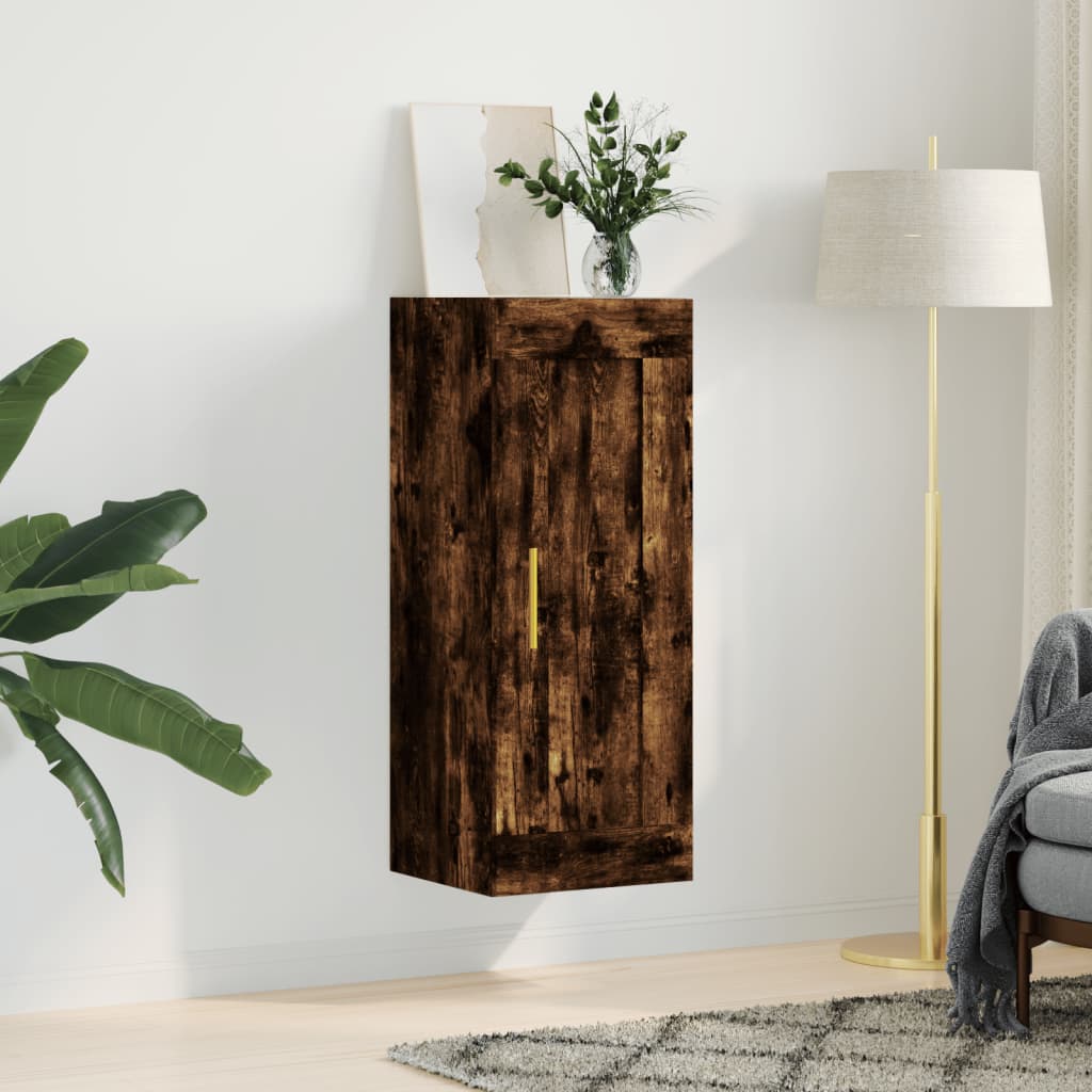 Armoire murale chêne fumé 34,5x34x90 cm bois d'ingénierie - XIOS