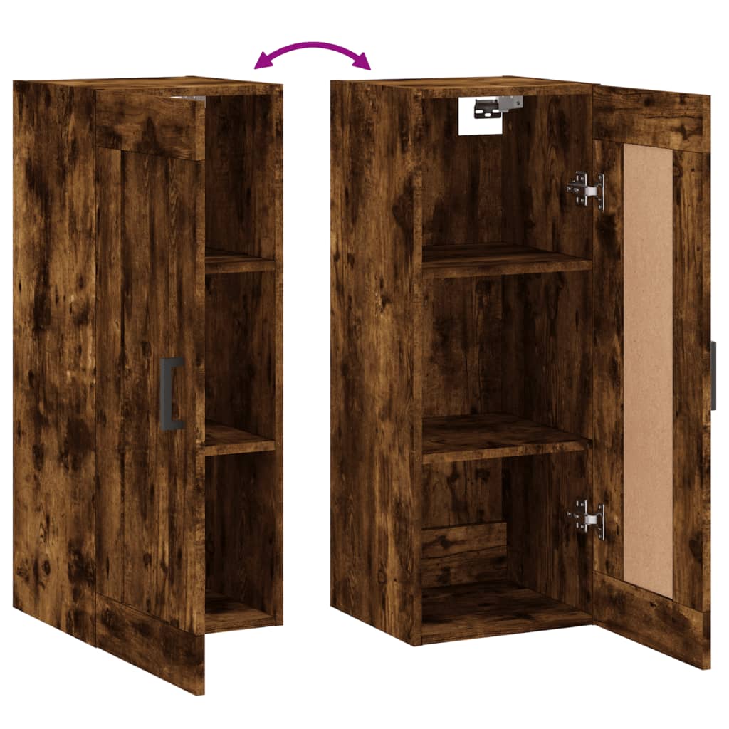 Armoire murale chêne fumé 34,5x34x90 cm bois d'ingénierie - XIOS