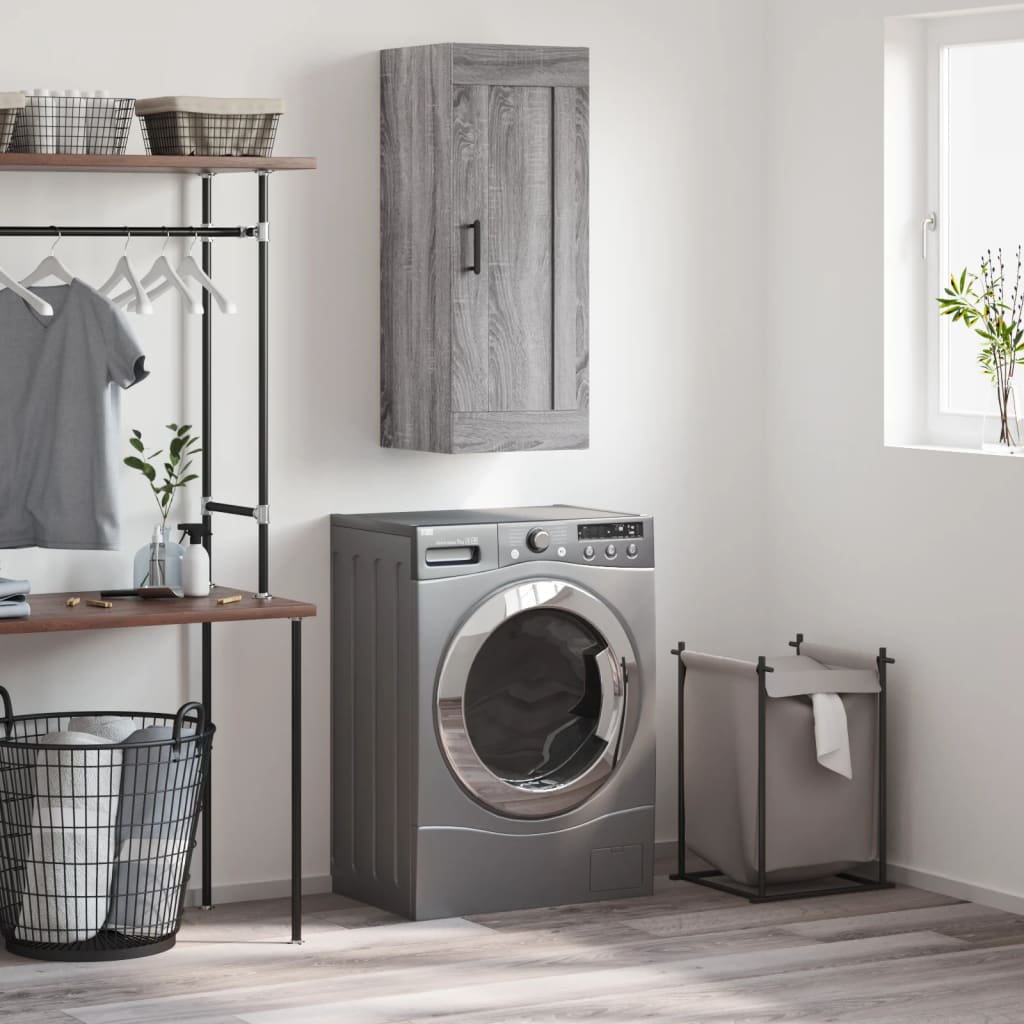 Armoire murale sonoma gris 34,5x34x90 cm bois d'ingénierie - XIOS
