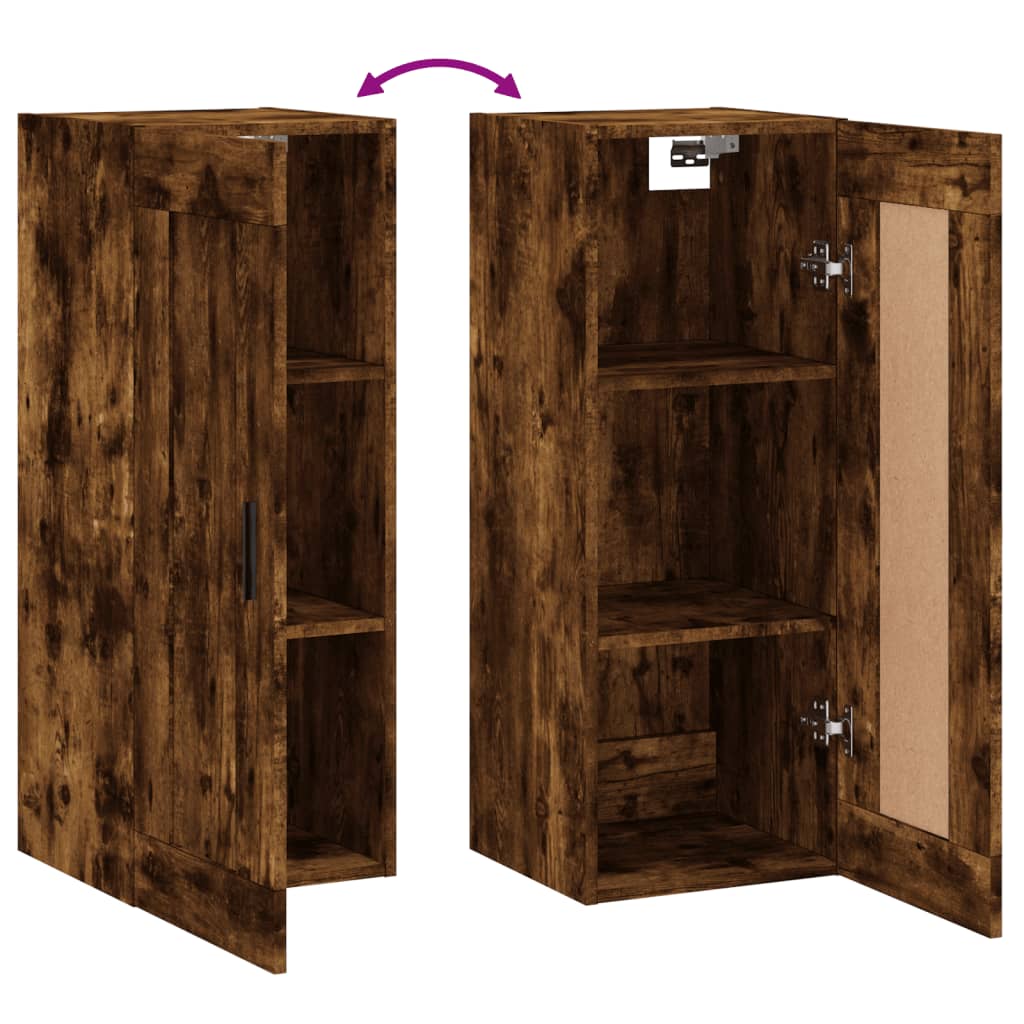Armoire murale chêne fumé 34,5x34x90 cm bois d'ingénierie - XIOS