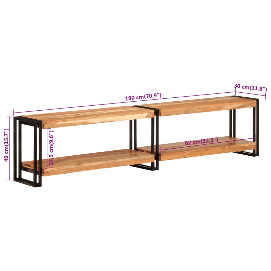Meuble TV 180x30x40 cm bois d'acacia massif Meubles TV vidaXL   