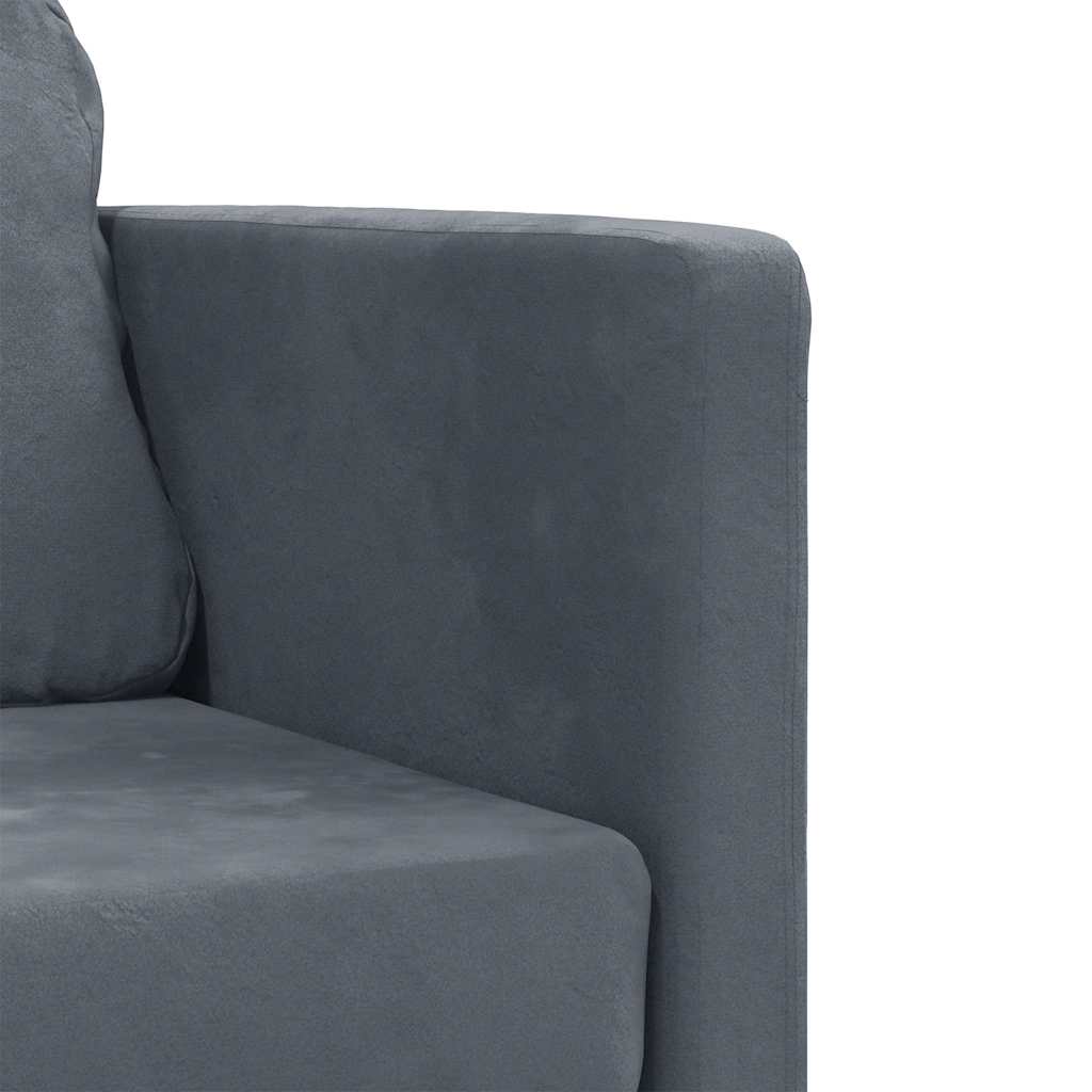 Canapé-lit 2 en 1 gris foncé 122x204x55 cm velours - XIOS