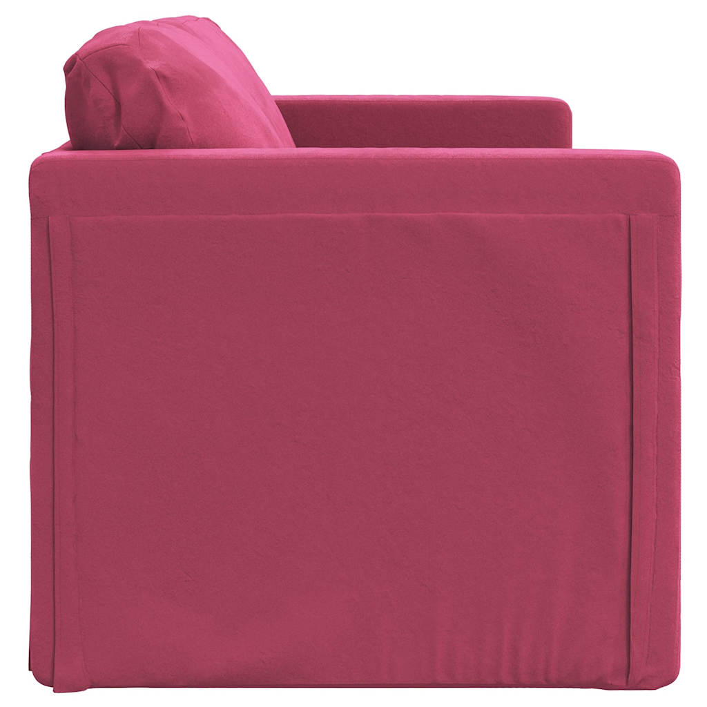 Canapé-lit 2 en 1 rouge bordeaux 122x204x55 cm velours - XIOS