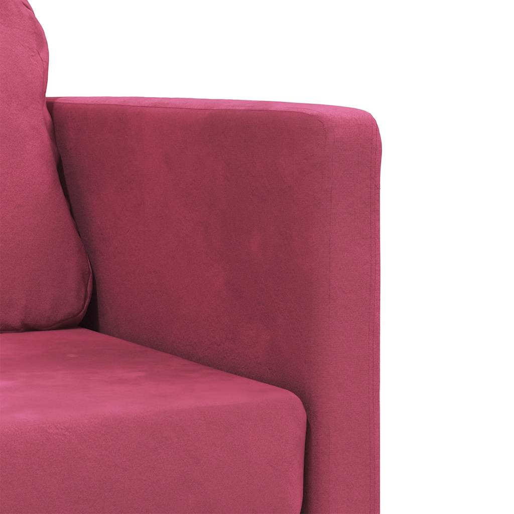 Canapé-lit 2 en 1 rouge bordeaux 122x204x55 cm velours - XIOS