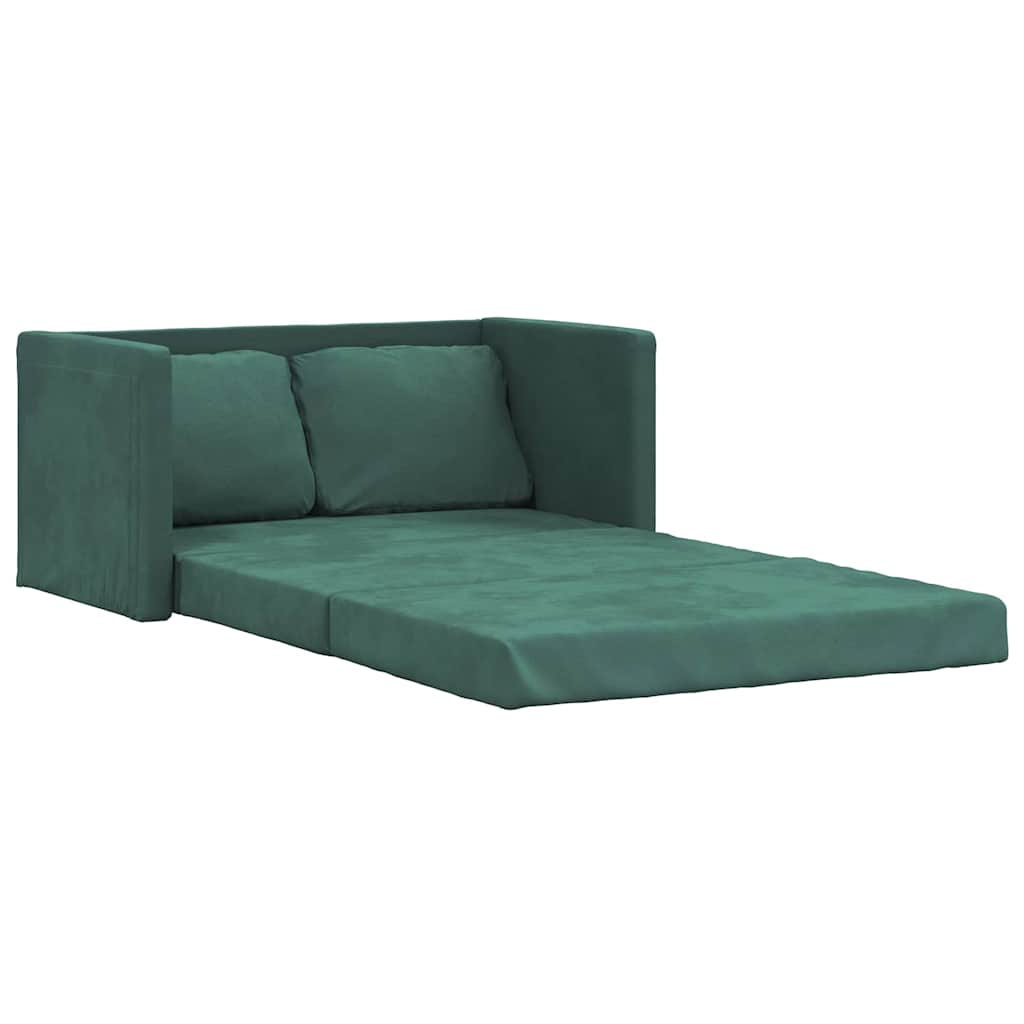 Canapé-lit 2 en 1 vert foncé 122x204x55 cm velours - XIOS