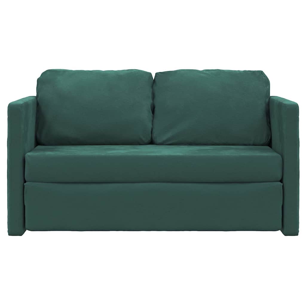 Canapé-lit 2 en 1 vert foncé 122x204x55 cm velours - XIOS
