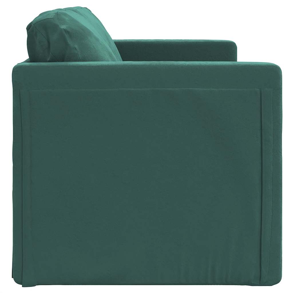 Canapé-lit 2 en 1 vert foncé 122x204x55 cm velours - XIOS