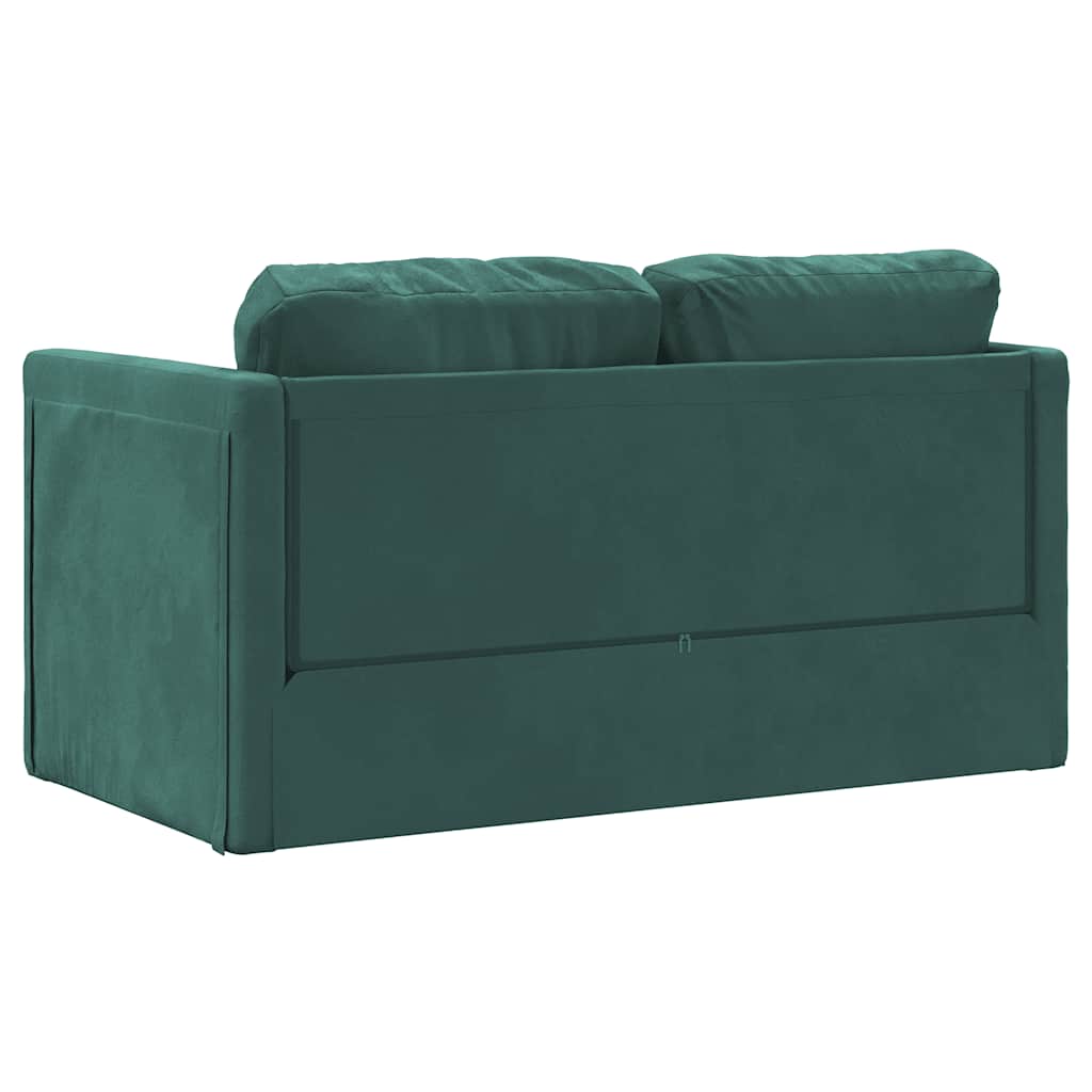 Canapé-lit 2 en 1 vert foncé 122x204x55 cm velours - XIOS