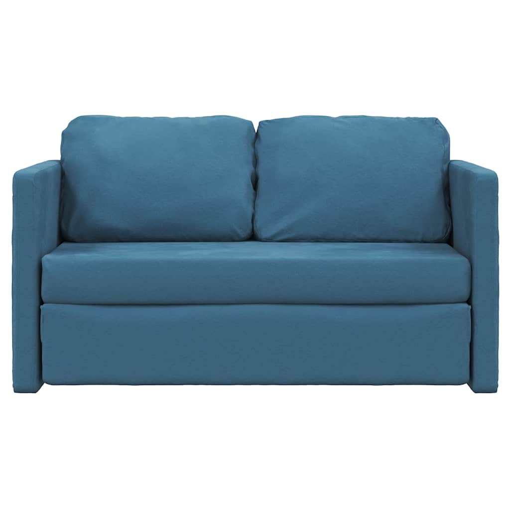 Canapé-lit 2 en 1 bleu 122x204x55 cm velours - XIOS