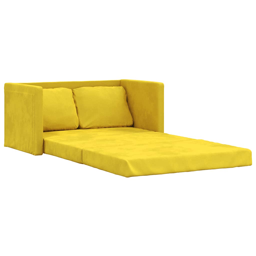 Canapé-lit 2 en 1 jaune foncé 122x204x55 cm velours - XIOS