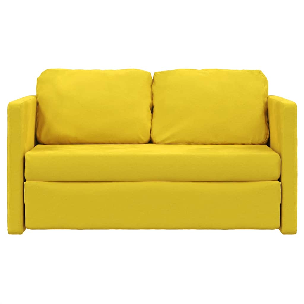 Canapé-lit 2 en 1 jaune foncé 122x204x55 cm velours - XIOS