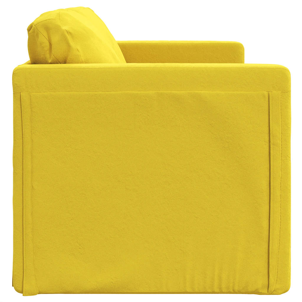 Canapé-lit 2 en 1 jaune foncé 122x204x55 cm velours - XIOS