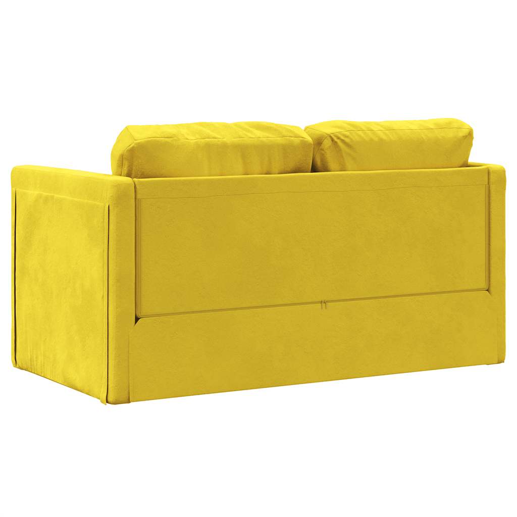 Canapé-lit 2 en 1 jaune foncé 122x204x55 cm velours - XIOS