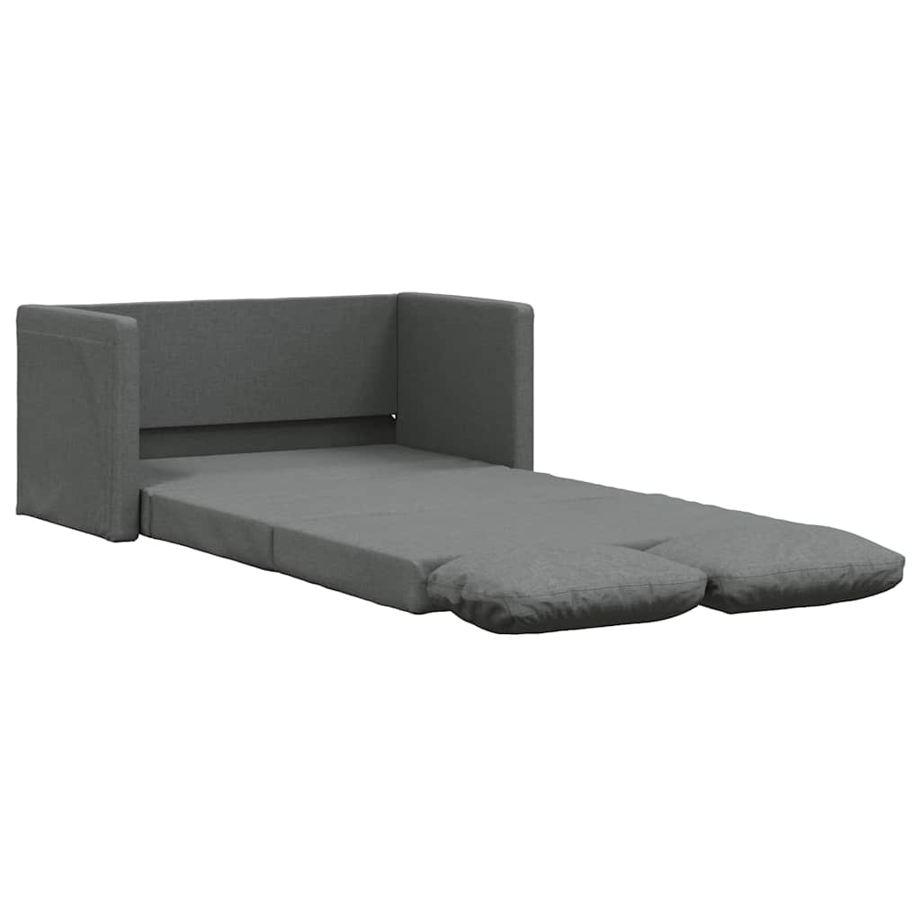 Canapé-lit 2 en 1 gris foncé 112x174x55 cm tissu