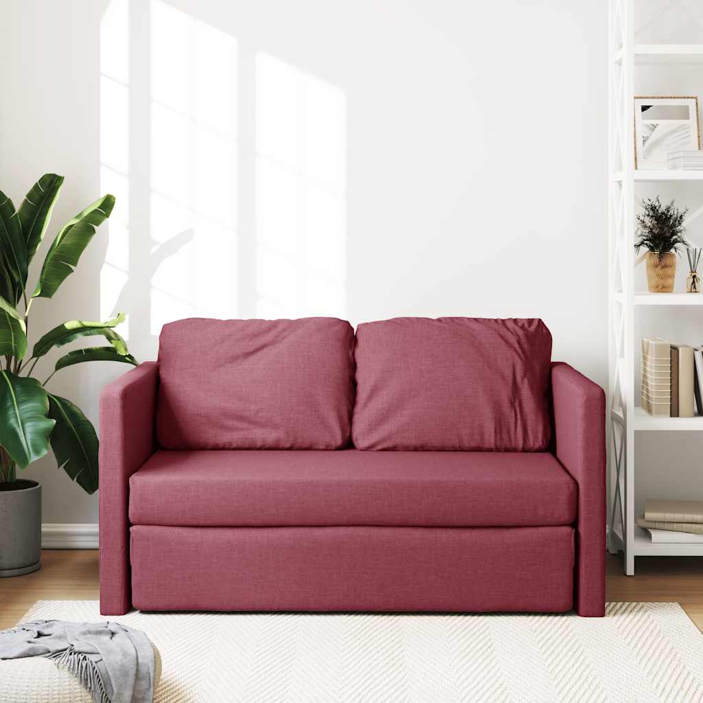 Canapé-lit 2 en 1 rouge bordeaux 112x174x55 cm tissu - XIOS