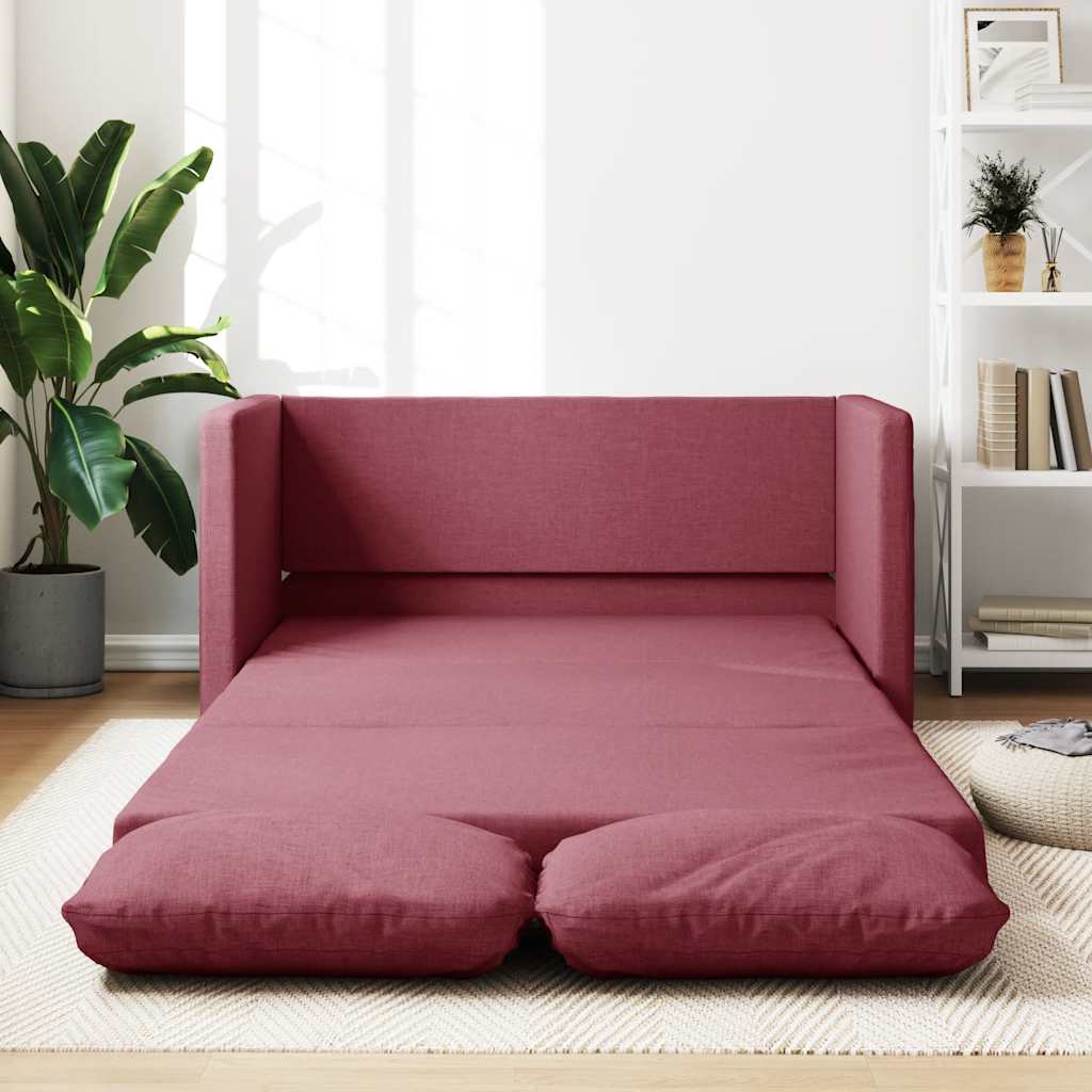 Canapé-lit 2 en 1 rouge bordeaux 112x174x55 cm tissu - XIOS
