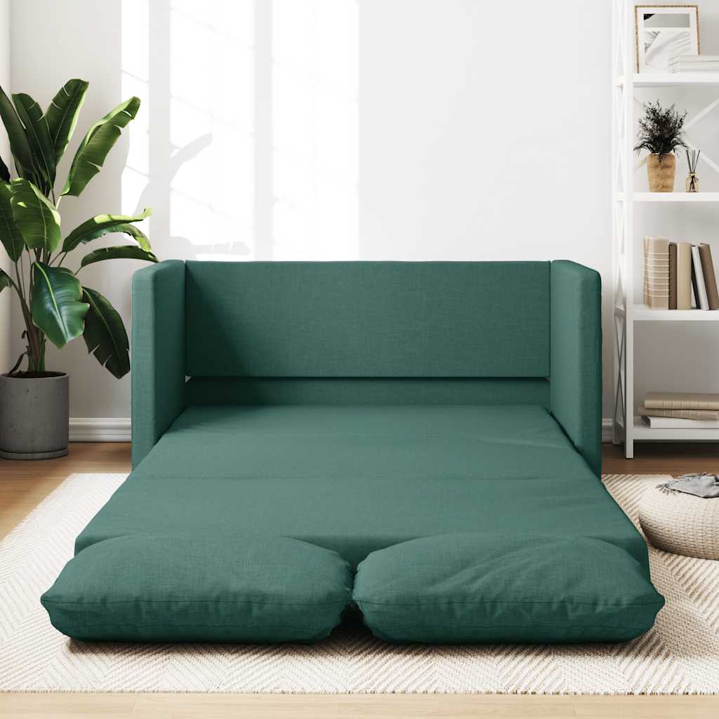 Canapé-lit 2 en 1 vert foncé 112x174x55 cm tissu - XIOS