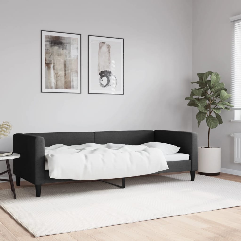 Lit de repos sans matelas noir 80x200 cm tissu - XIOS