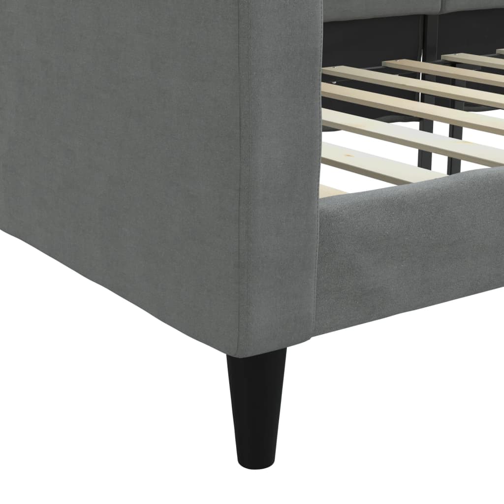 Lit de repos gris foncé 100x200 cm tissu - XIOS