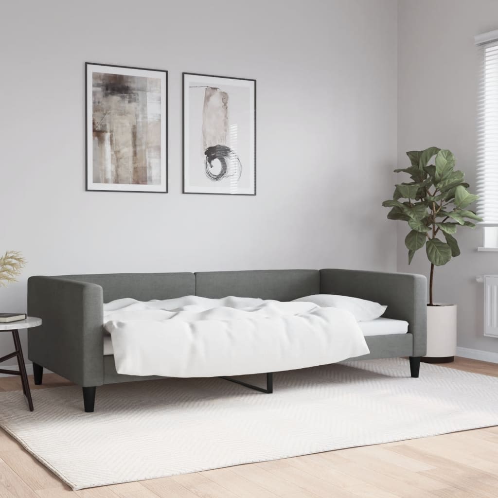 Lit de repos gris foncé 100x200 cm tissu - XIOS