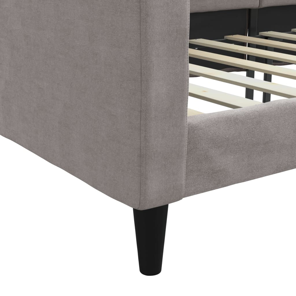 Lit de repos taupe 100x200 cm tissu - XIOS