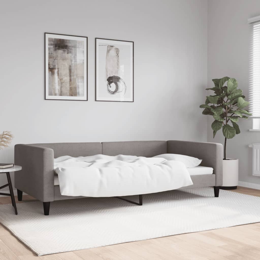 Lit de repos taupe 100x200 cm tissu - XIOS