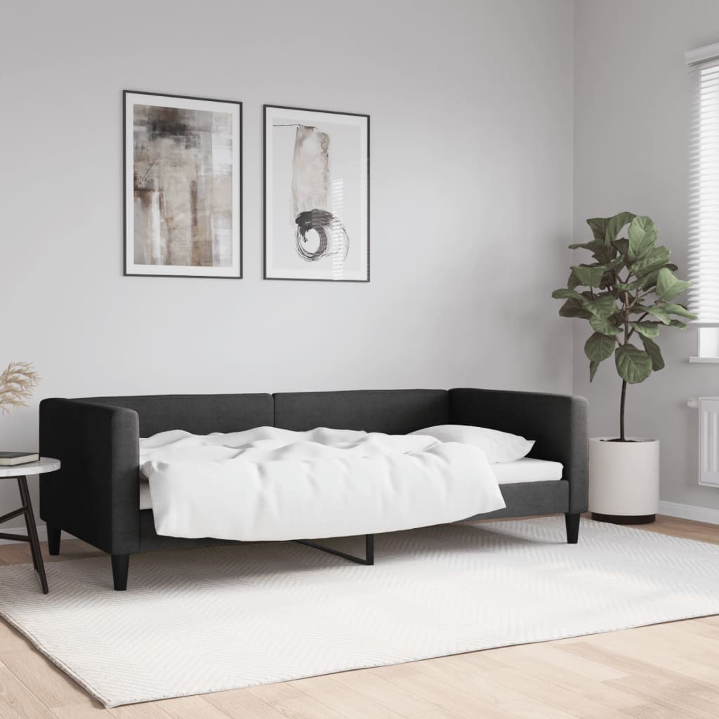 Lit de repos sans matelas noir 90x190 cm tissu - XIOS