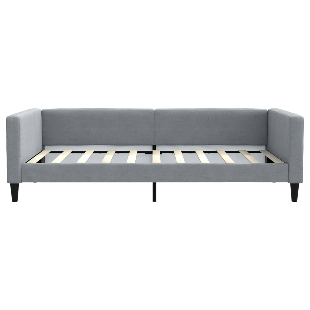 Lit de jour gris clair 100x190 cm tissu