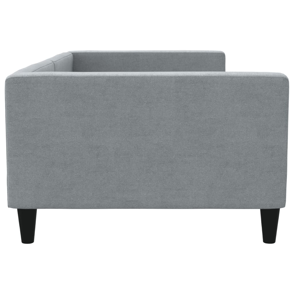 Lit de jour gris clair 100x190 cm tissu