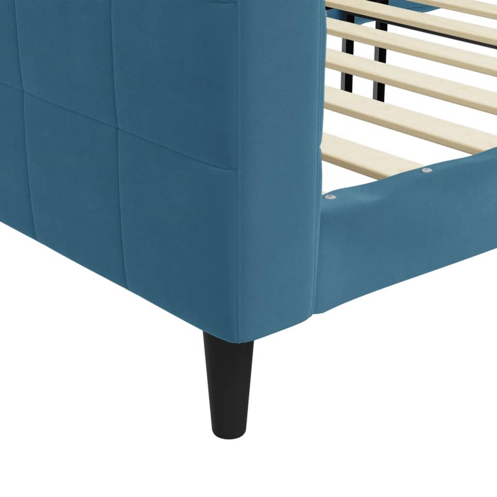 Lit de repos sans matelas bleu 80x200 cm velours - XIOS