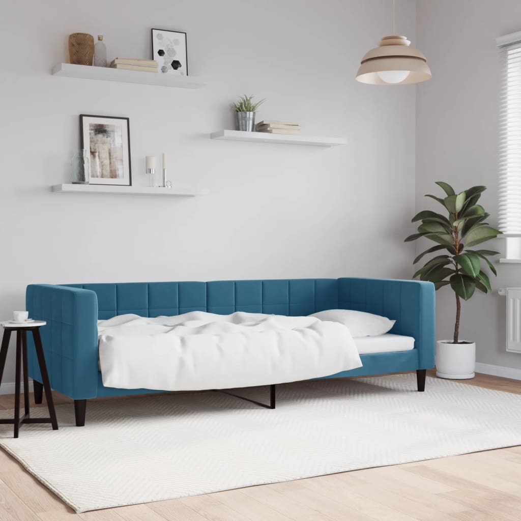 Lit de repos sans matelas bleu 80x200 cm velours - XIOS