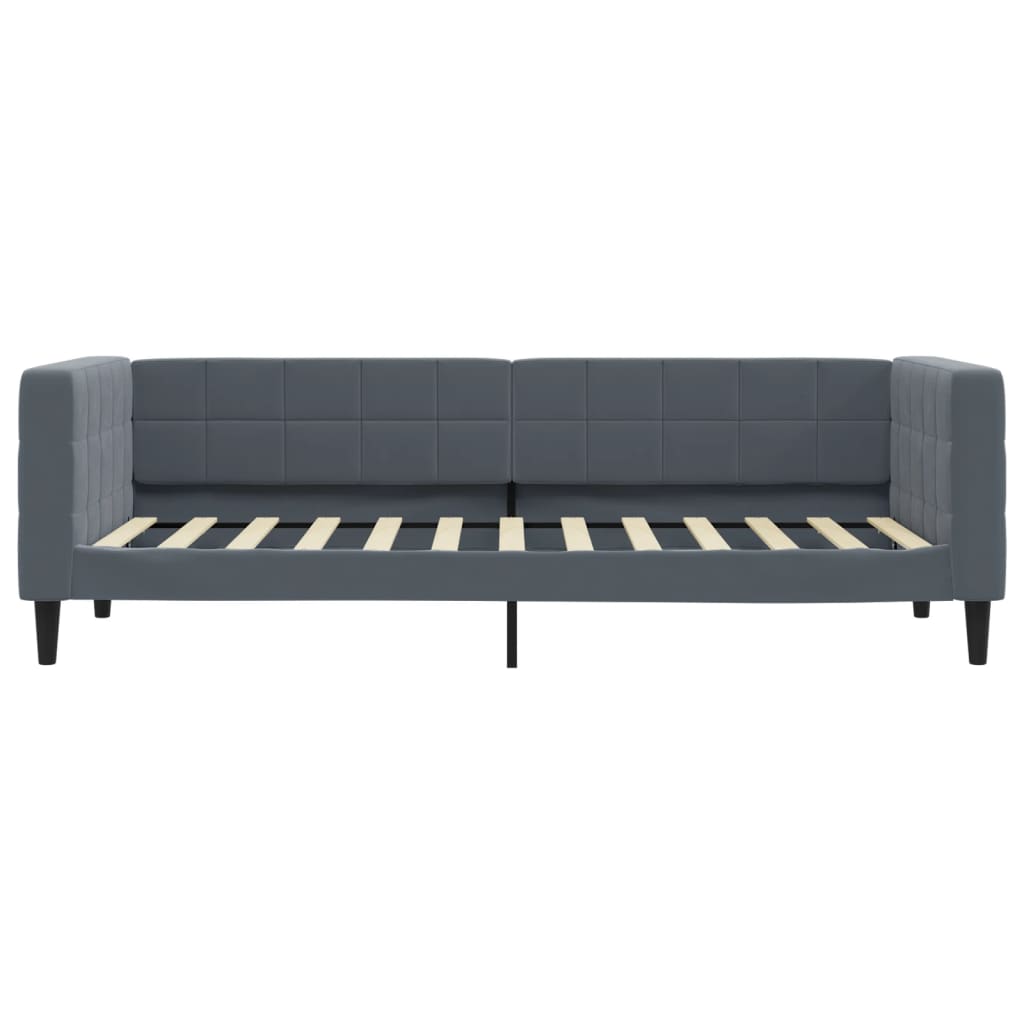 Lit de repos gris foncé 80x200 cm velours - XIOS