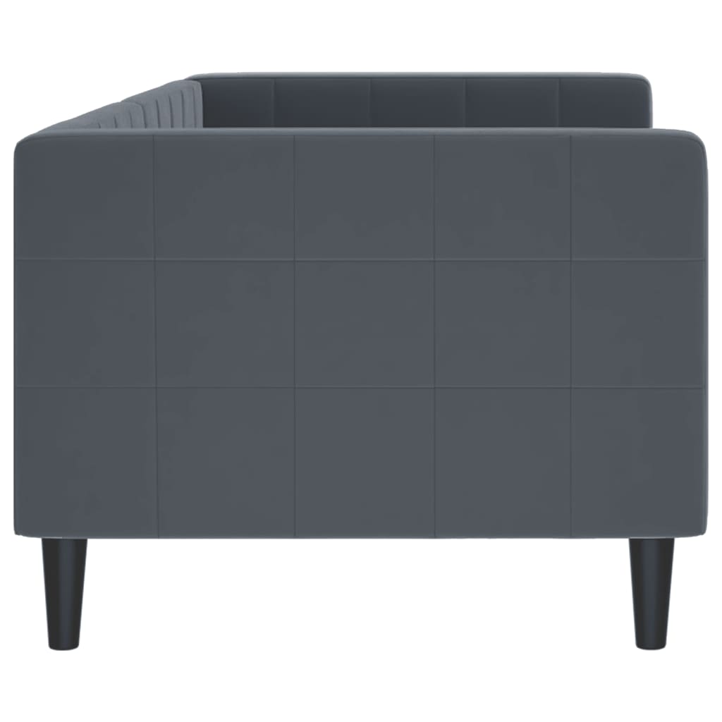 Lit de repos gris foncé 80x200 cm velours - XIOS