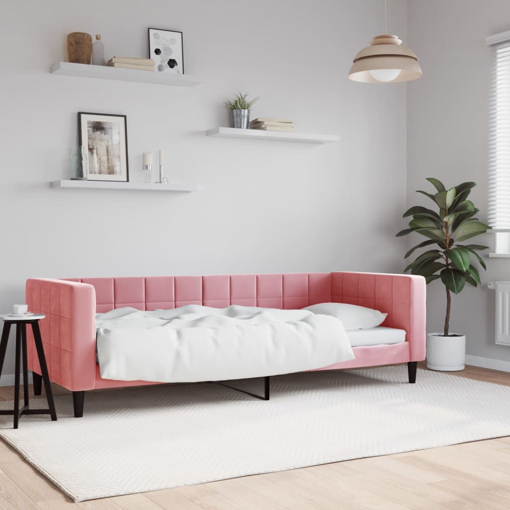 Lit de repos sans matelas rose 80x200 cm velours - XIOS