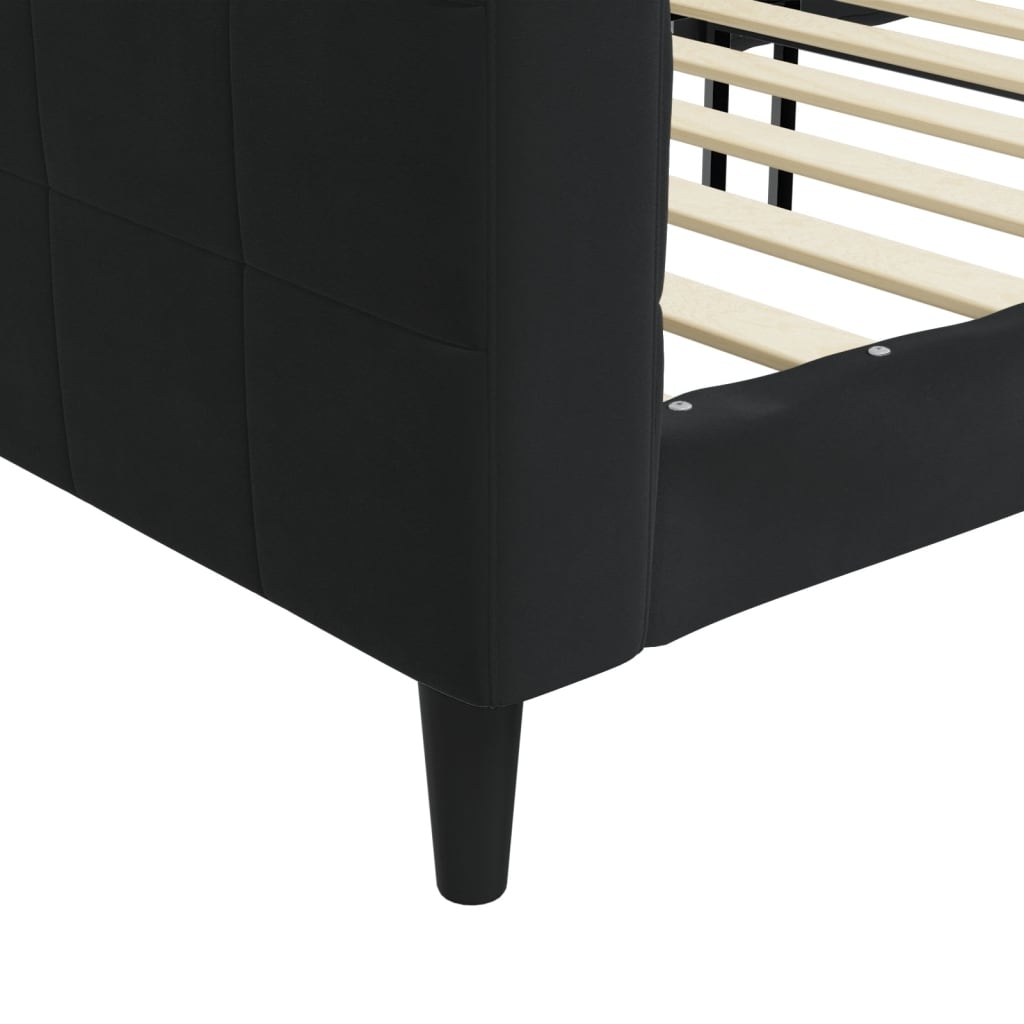 Lit de repos sans matelas noir 80x200 cm velours - XIOS