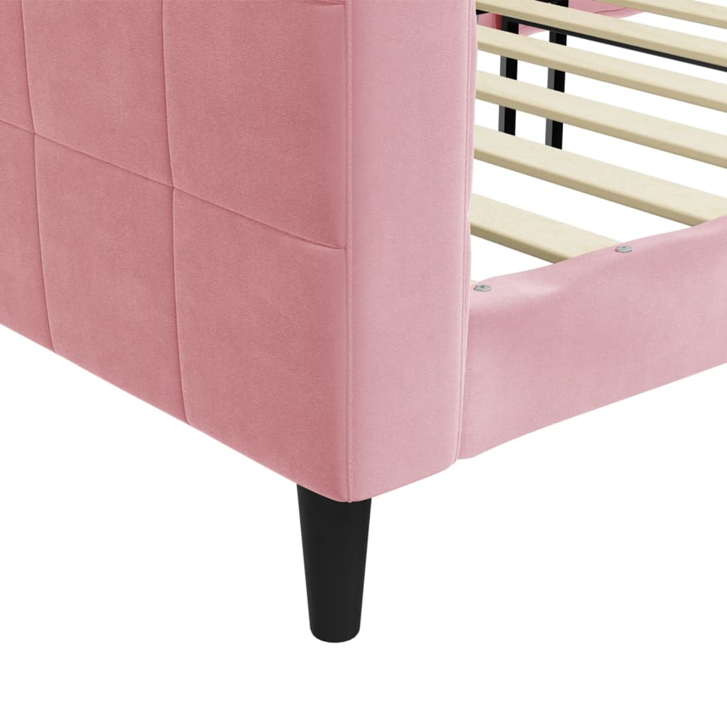 Lit de repos sans matelas rose 90x200 cm velours - XIOS