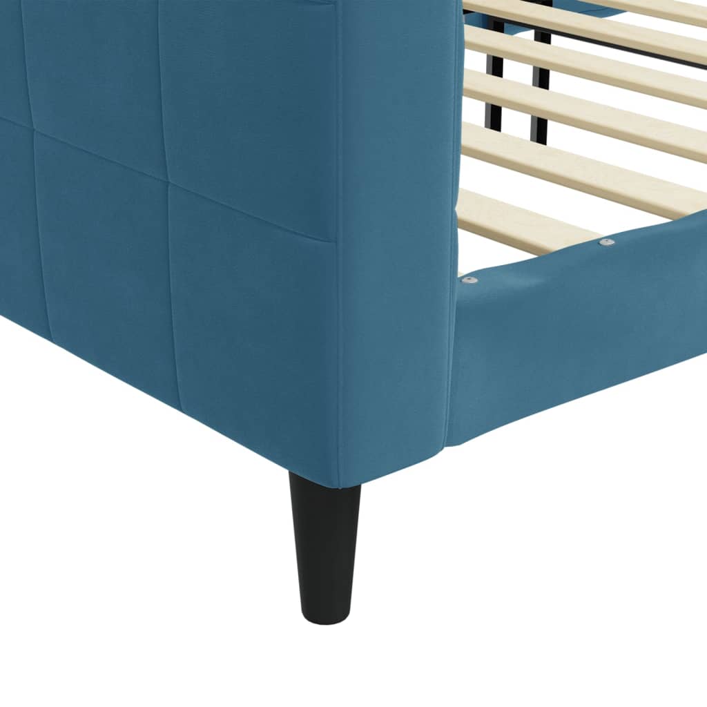 Lit de repos sans matelas bleu 100x200 cm velours - XIOS