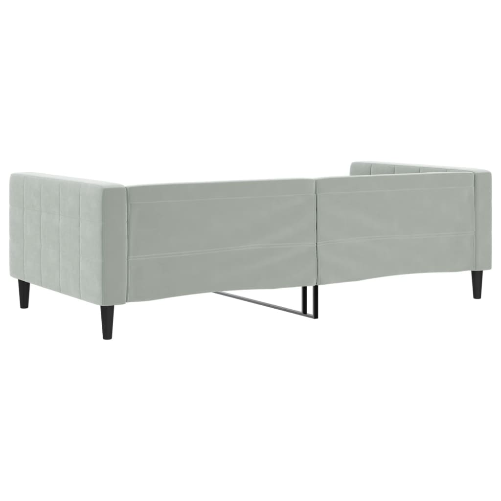 Lit de repos sans matelas gris clair 100x200 cm velours - XIOS
