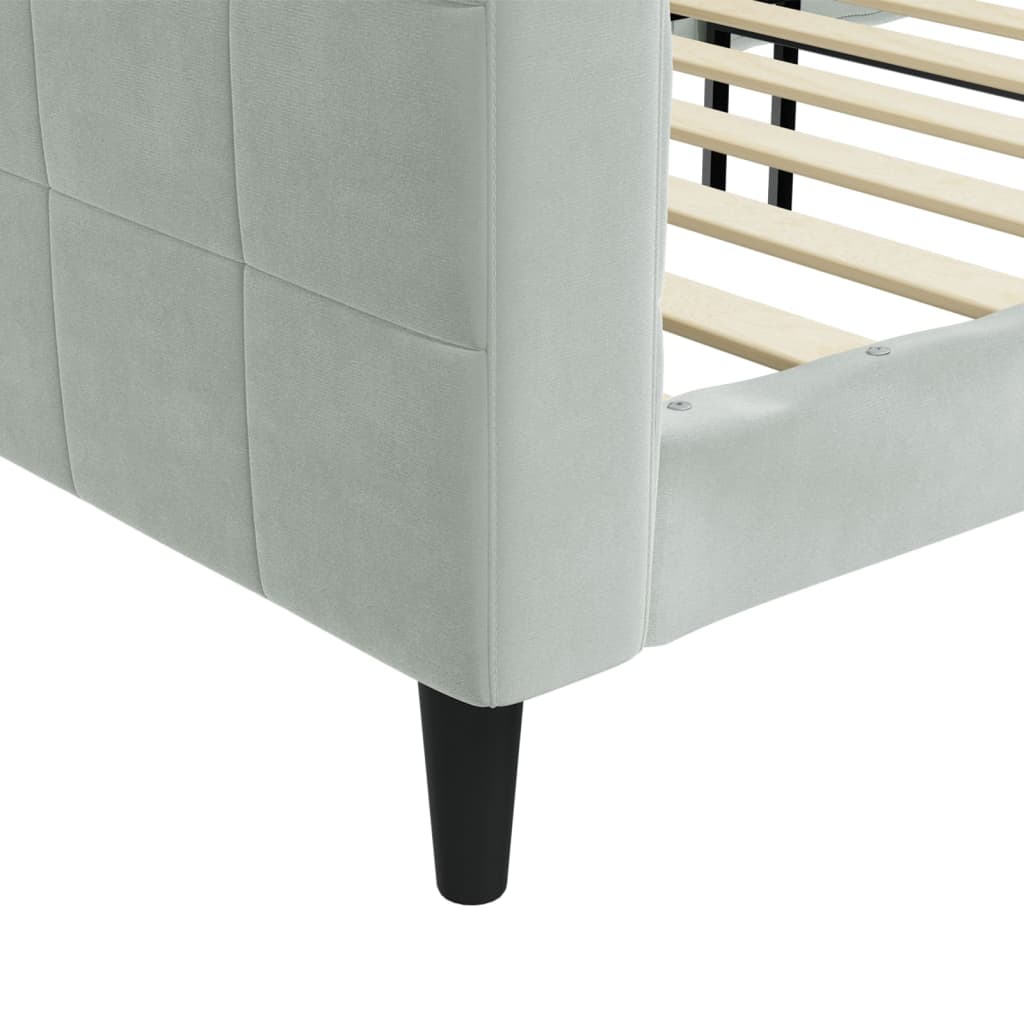 Lit de repos sans matelas gris clair 100x200 cm velours - XIOS