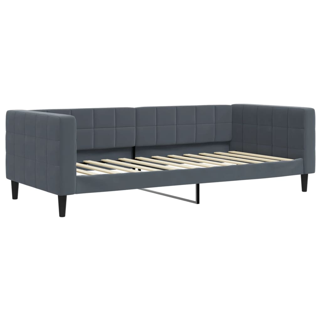 Lit de repos sans matelas gris foncé 100x200 cm velours - XIOS