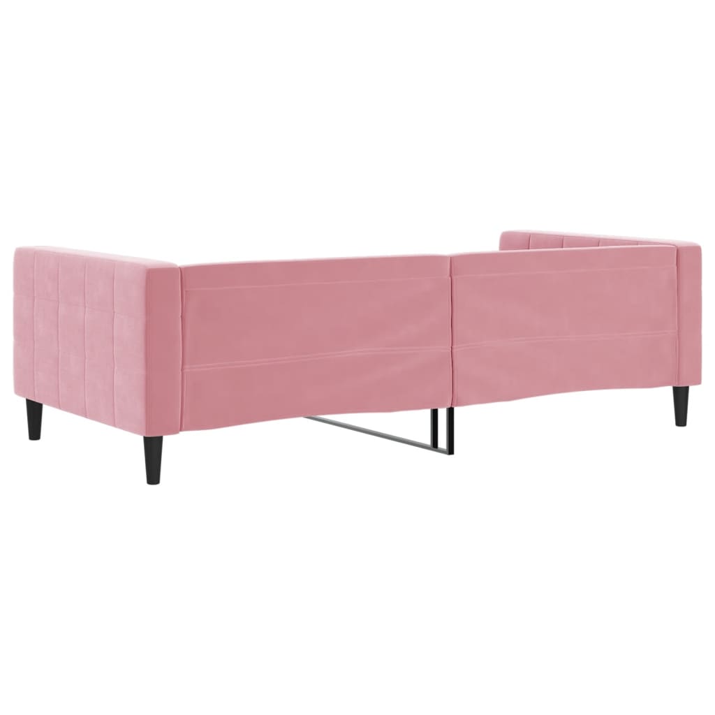 Lit de repos rose 100x200 cm velours - XIOS